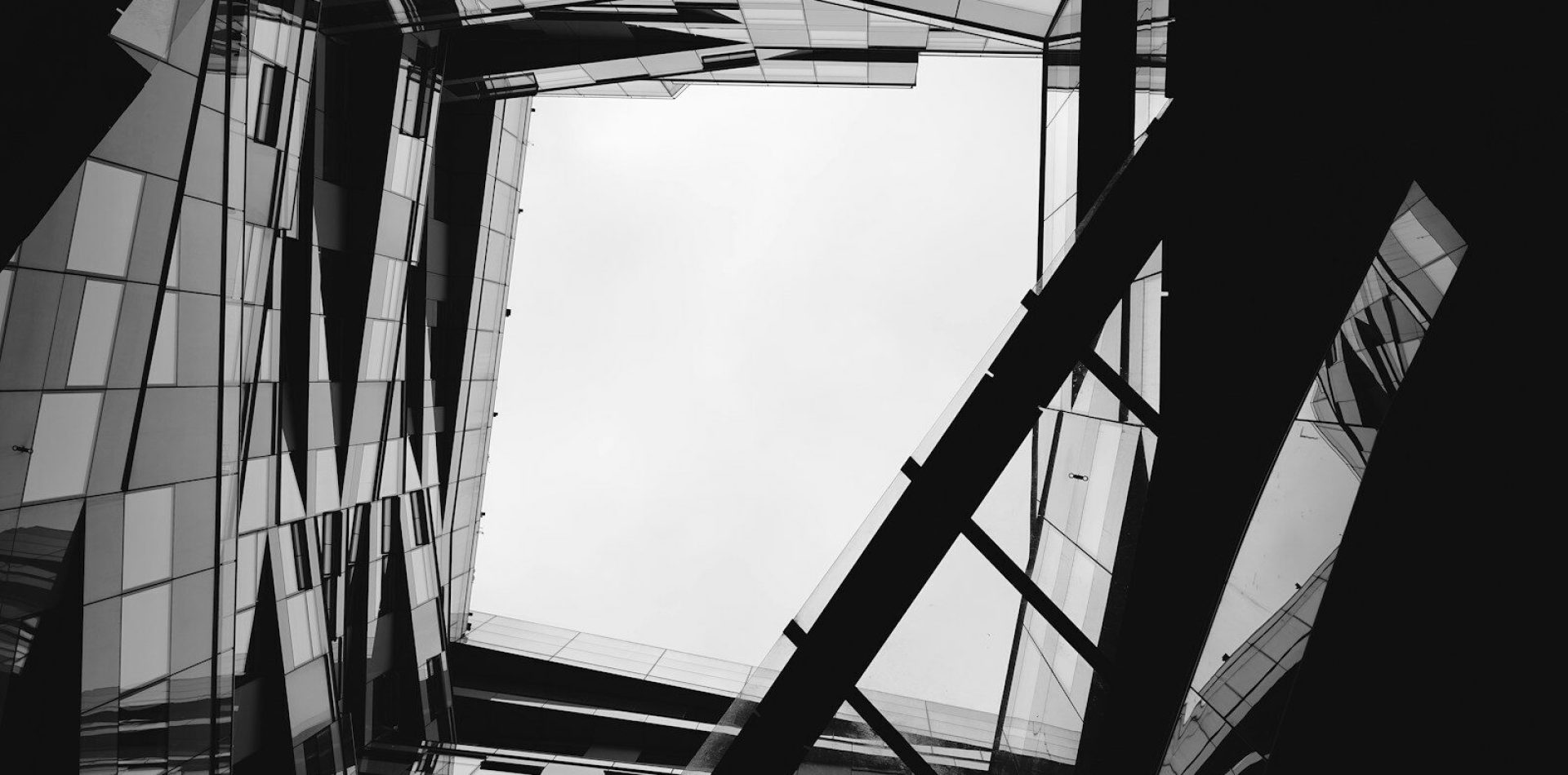 Abstract view of modern building architecture from below